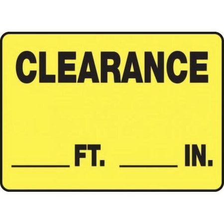 Accuform SAFETY SIGN CLEARANCE  FT  MECR527VP MECR527VP